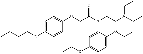 2-(p-ブトキシフェノキシ)-N-(2,5-ジエトキシフェニル)-N-[2-(ジエチルアミノ)エチル]アセトアミド 化学構造式