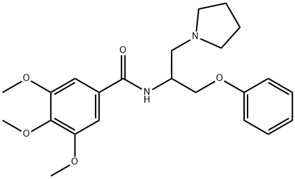 3,4,5-トリメトキシ-N-[1-(フェノキシメチル)-2-(1-ピロリジニル)エチル]ベンズアミド 化学構造式