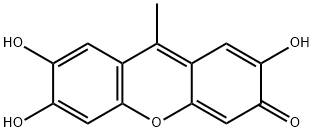 9-METHYL-2,3,7-TRIHYDROXY-6-FLUORONE HEMISULFATE Struktur