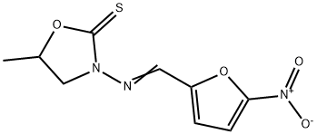 5-Methyl-3-[(5-nitrofurfurylidene)amino]-2-oxazolidinethione 结构式