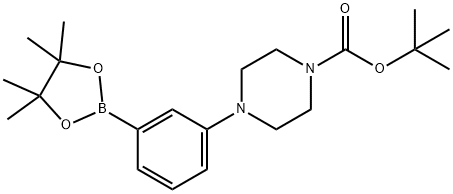 4-(3-(4,4,5,5-テトラメチル-1,3,2-ジオキサボロラン-2-イル)フェニル)ピペラジン-1-カルボン酸TERT-ブチル 化学構造式