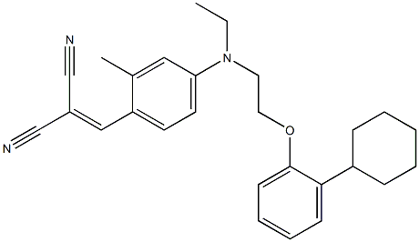 [[4-[[2-(2-cyclohexylphenoxy)ethyl]ethylamino]-2-methylphenyl]methylene]malononitrile Struktur