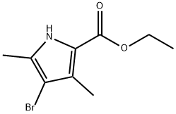 4-ブロモ-3,5-ジメチル-1H-ピロール-2-カルボン酸エチル 化学構造式
