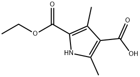 2,4-二甲基-5-乙氧羰基-3-吡咯甲酸, 5408-10-6, 结构式