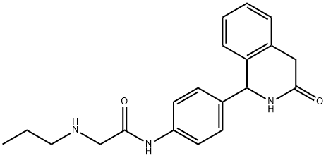 4'-(3-オキソ-1,2,3,4-テトラヒドロイソキノリン-1-イル)-2-(プロピルアミノ)アセトアニリド 化学構造式
