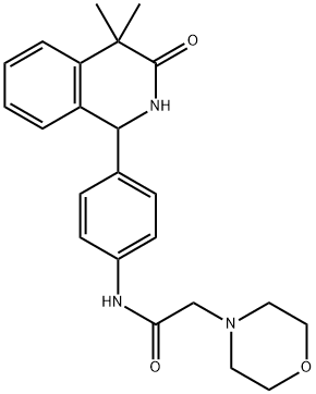 4'-(4,4-Dimethyl-3-oxo-1,2,3,4-tetrahydroisoquinolin-1-yl)-2-morpholinoacetanilide Struktur