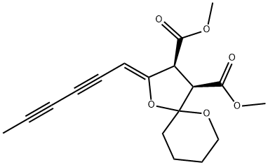 2-(2,4-Hexadiynylidene)-1,6-dioxaspiro[4.5]decane-3,4-dicarboxylic acid dimethyl ester Struktur