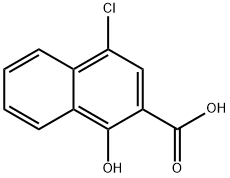 4-クロロ-1-ヒドロキシナフタレン-2-カルボン酸 化学構造式