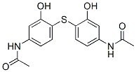 N-[4-(4-acetamido-2-hydroxy-phenyl)sulfanyl-3-hydroxy-phenyl]acetamide Struktur