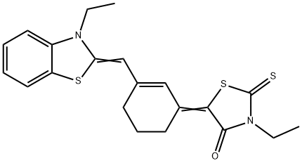 (5E)-3-ETHYL-5-(3-[(Z)-(3-ETHYL-1,3-BENZOTHIAZOL-2(3H)-YLIDENE)METHYL]CYCLOHEX-2-EN-1-YLIDENE)-2-THIOXO-1,3-THIAZOLIDIN-4-ONE Struktur