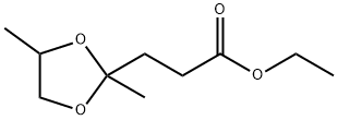 2,4-Dimethyl-1,3-dioxolane-2-propionic acid ethyl ester Struktur