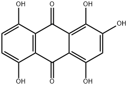 1,2,4,5,8-ペンタヒドロキシ-9,10-アントラセンジオン 化学構造式