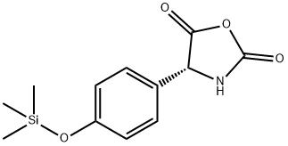 (R)-4α-[4-[(トリメチルシリル)オキシ]フェニル]-2,5-オキサゾリジンジオン 化学構造式