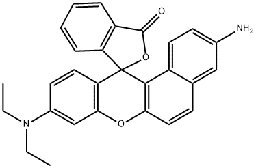 2'-アミノ-8'-ジエチルアミノスピロ[イソベンゾフラン-1(3H),12'-[12H]ベンゾ[a]キサンテン]-3-オン 化学構造式