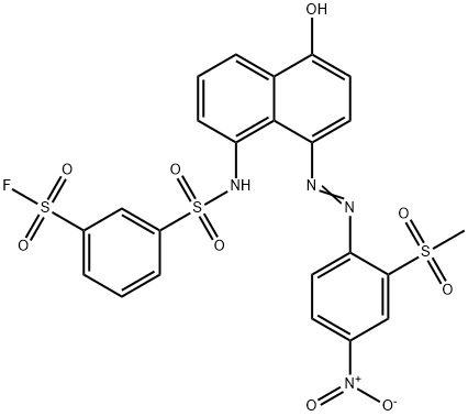 3-[[[5-Hydroxy-8-[[2-(methylsulfonyl)-4-nitrophenyl]azo]-1-naphthalenyl]amino]sulfonyl]benzenesulfonic acid fluoride Struktur
