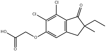 (6,7-Dichloro-2-ethyl-2-methyl-1-oxoindan-5-yl)oxyacetic acid Struktur