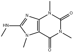 1,3,7-trimethyl-8-methylamino-purine-2,6-dione,5422-30-0,结构式