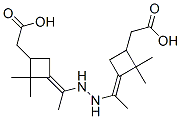 3,3'-[1,1'-(ヒドラジン-1,2-ジイリデン)ジエチル]ビス[2,2-ジメチルシクロブタン-1-酢酸] 化学構造式