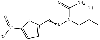 1-(2-hydroxypropyl)-1-[(5-nitro-2-furyl)methylideneamino]urea Struktur