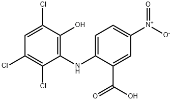 Benzoic  acid,  5-nitro-2-[(2,3,5-trichloro-6-hydroxyphenyl)amino]- Struktur