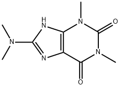 8-(ジメチルアミノ)-3,7-ジヒドロ-1,3-ジメチル-1H-プリン-2,6-ジオン 化学構造式