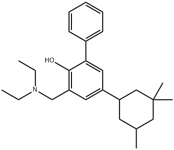 2-(diethylaminomethyl)-6-phenyl-4-(3,3,5-trimethylcyclohexyl)phenol Structure