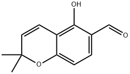 5-ヒドロキシ-2,2-ジメチル-2H-クロメン-6-カルブアルデヒド 化学構造式