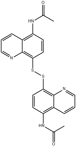N-(8-((5-(Acetylamino)-8-quinolinyl)dithio)-5-quinolinyl)acetamide Struktur