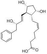(5Z)-7-{(1R,2R,3R,5S)-3,5-二羟基-2-[(1E,3S)-3-羟基-4-苯基-1-丁烯-1-基]环戊基}-5-庚烯酸 结构式