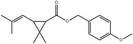 (4-methoxyphenyl)methyl 2,2-dimethyl-3-(2-methylprop-1-enyl)cyclopropa ne-1-carboxylate Struktur