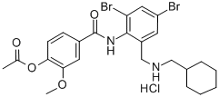 4-[N-[2,4-dibromo-6-[(cyclohexylmethylamino)methyl]phenyl]carbamoyl]-3-methoxyphenyl acetate monohydrochloride Structure