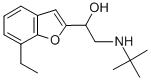 rac-(R*)-α-[[(1,1-ジメチルエチル)アミノ]メチル]-7-エチル-2-ベンゾフランメタノール 化学構造式