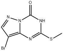 8-ブロモ-2-(メチルスルファニル)ピラゾロ[1,5-A][1,3,5]-トリアジン-4-オール 化学構造式