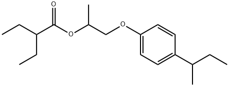 1-(4-butan-2-ylphenoxy)propan-2-yl 2-ethylbutanoate Struktur