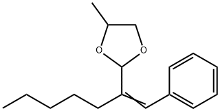 2-[1-(benzylidene)hexyl]-4-methyl-1,3-dioxolane Struktur