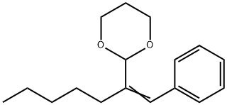 2-(1-phenylhept-1-en-2-yl)-1,3-dioxane Struktur