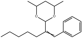 4,6-dimethyl-2-(1-phenylhept-1-en-2-yl)-1,3-dioxane Struktur