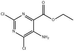2,6-二氯-5-氨基嘧啶-4-甲酸乙酯, 54368-62-6, 结构式