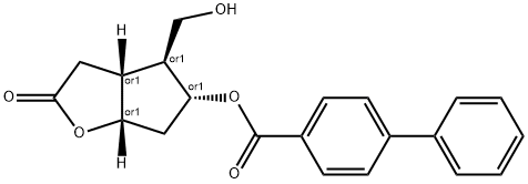 (3AR,4S,5R,6AS)-六氢-4-(羟甲基)-2-氧代-2H-环戊并[B]呋喃-5-基 1,1'-联苯-4-甲酸酯 结构式