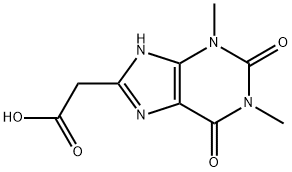 2,3,6,7-テトラヒドロ-1,3-ジメチル-2,6-ジオキソ-1H-プリン-8-酢酸 化学構造式