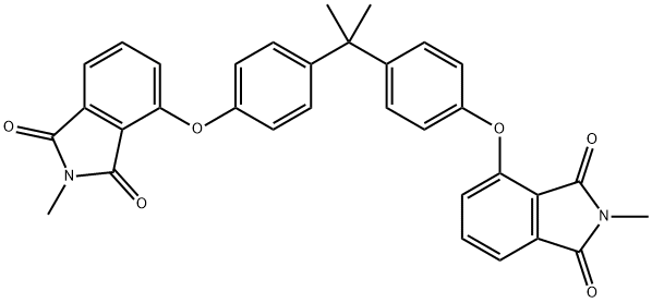 4,4'-[(1-メチルエチリデン)ビス(4,1-フェニレンオキシ)]ビス[2-メチル-1H-イソインドール-1,3(2H)-ジオン] 化学構造式