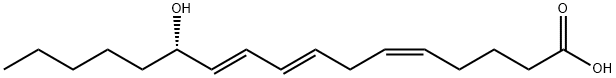 (5Z,8E,10E,12S)-12-ヒドロキシ-5,8,10-ヘプタデカトリエン酸 化学構造式