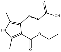 (E)-3-(4-ethoxycarbonyl-2,5-dimethyl-1H-pyrrol-3-yl)prop-2-enoic acid 结构式