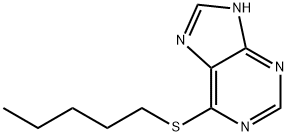 6-(ペンチルチオ)-1H-プリン 化学構造式
