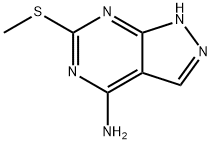 6-(甲巯基)-1H-吡唑并[3,4-D]嘧啶-4-胺 结构式