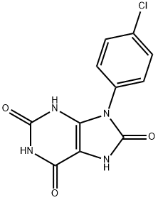 9-(4-chlorophenyl)-3,7-dihydropurine-2,6,8-trione Struktur