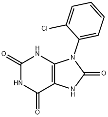 9-(2-chlorophenyl)-3,7-dihydropurine-2,6,8-trione 结构式
