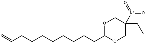 2-dec-9-enyl-5-ethyl-5-nitro-1,3-dioxane Struktur