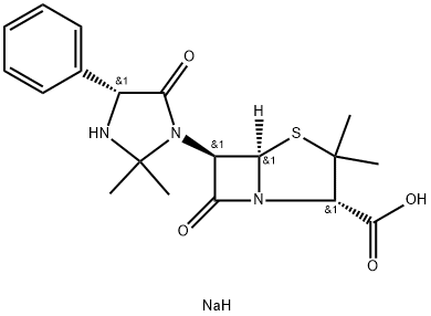 sodium [2S-[2alpha,5alpha,6beta(S*)]]-6-(2,2-dimethyl-5-oxo-4-phenylimidazolidin-1-yl)-3,3-dimethyl-7-oxo-4-thia-1-azabicyclo[3.2.0]heptane-2-carboxylate Structure