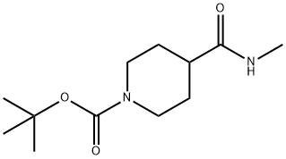 1-TERT-ブチルトキシカルボニルピペリジン-4-カルボン酸メチルアミド 化学構造式